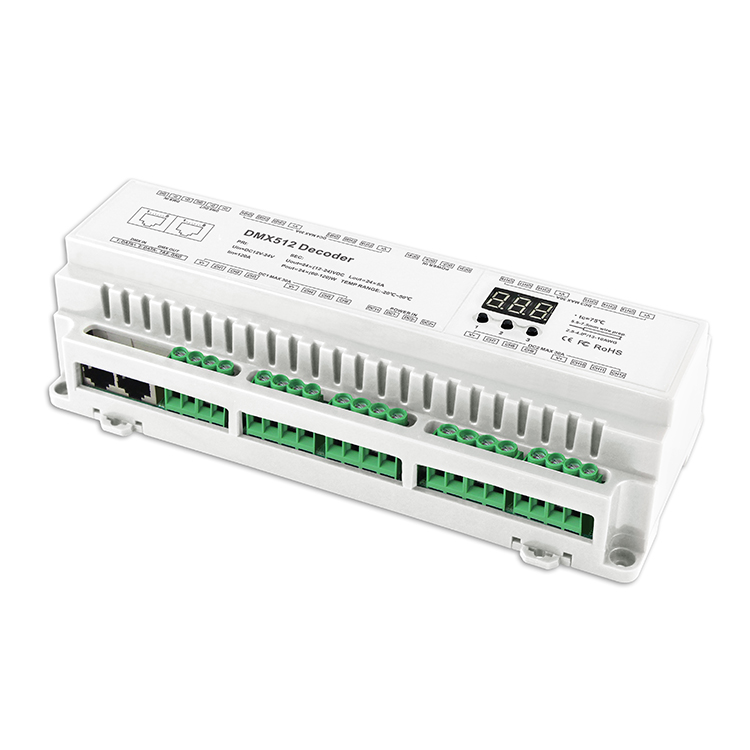 Uniqueen WU 624 DIN DIN Rail 24CH DMX512 Constant Voltage Decoder 1 1 1