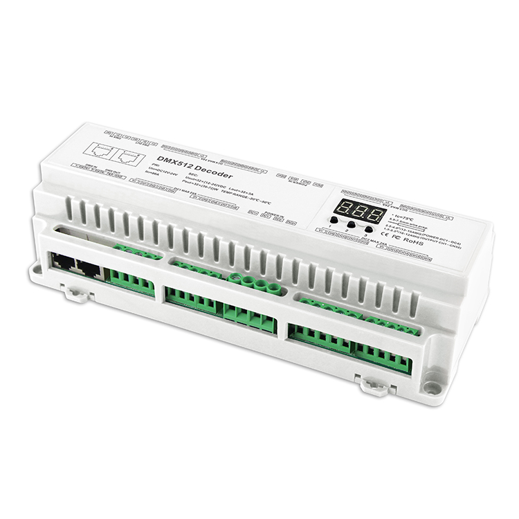 Uniqueen wu 632 DIN DIN Rail 32CH DMX512 Constant Voltage Decoder 1 1 1